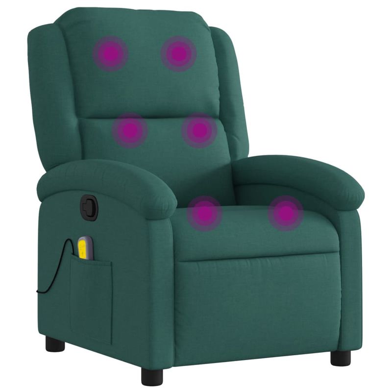 Ingrijire personala si Cosmetice - Sanatate si wellness - Articole wellness - Fotolii de masaj - Fotoliu de masaj rabatabil, verde inchis, material textil - Infinity.ro