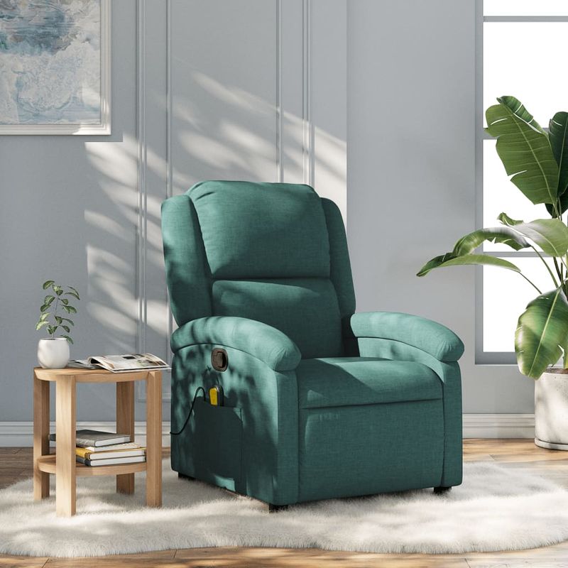 Ingrijire personala si Cosmetice - Sanatate si wellness - Articole wellness - Fotolii de masaj - Fotoliu de masaj rabatabil, verde inchis, material textil - Infinity.ro