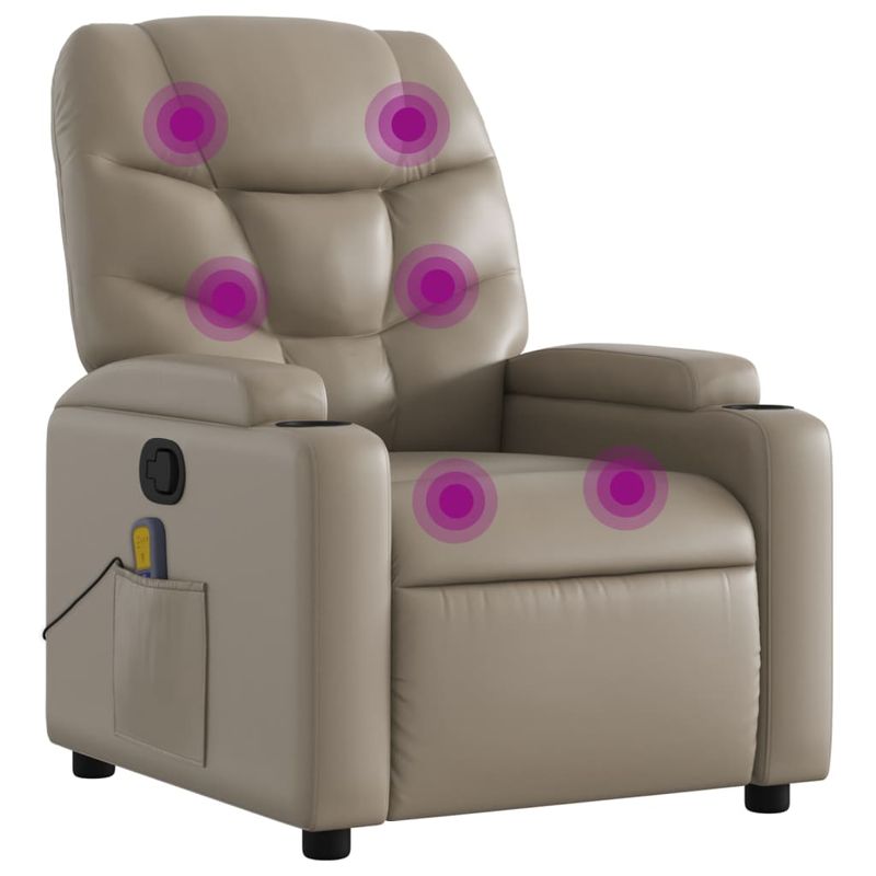 Ingrijire personala si Cosmetice - Sanatate si wellness - Articole wellness - Fotolii de masaj - Fotoliu de masaj rabatabil, cappuccino, piele ecologica - Infinity.ro