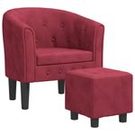 Casa si Gradina - Mobilier - Scaune si fotolii - Fotolii - Fotoliu tip cuva cu taburet, rosu vin, catifea - Infinity.ro