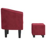 Casa si Gradina - Mobilier - Scaune si fotolii - Fotolii - Fotoliu tip cuva cu taburet, rosu vin, catifea - Infinity.ro