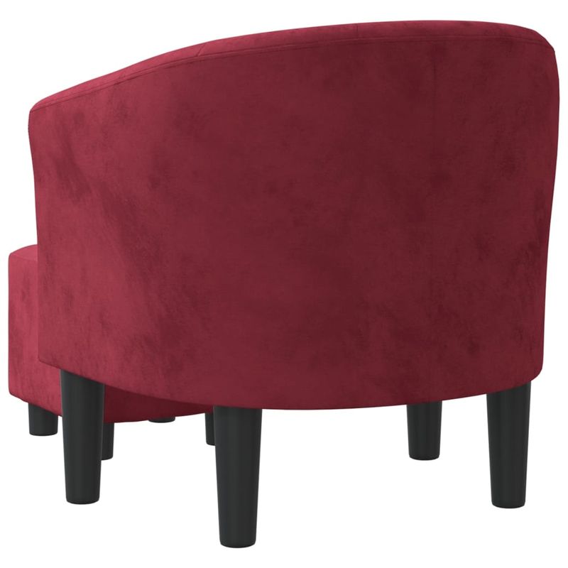 Casa si Gradina - Mobilier - Scaune si fotolii - Fotolii - Fotoliu tip cuva cu taburet, rosu vin, catifea - Infinity.ro