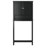 Casa si Gradina - Mobilier - Seturi de mobilier - Seturi baie - Dulap masina de spalat „BERG” negru 76x27x164,5 cm lemn masiv - Infinity.ro