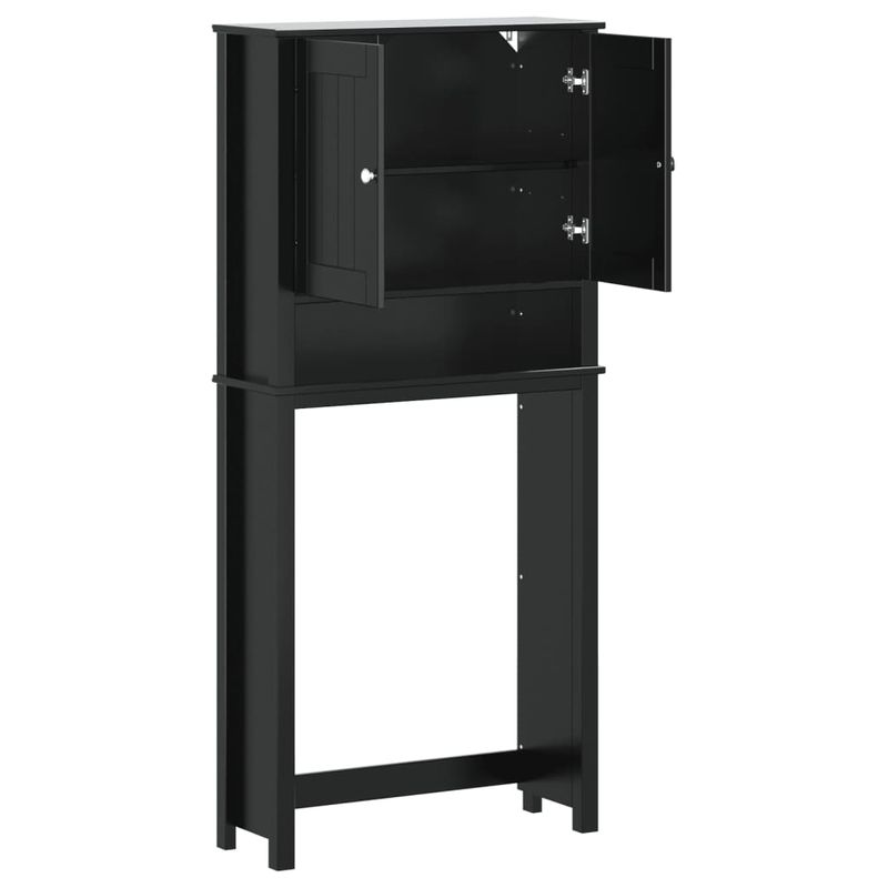 Casa si Gradina - Mobilier - Seturi de mobilier - Seturi baie - Dulap masina de spalat „BERG” negru 76x27x164,5 cm lemn masiv - Infinity.ro