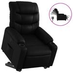 Casa si Gradina - Mobilier - Scaune si fotolii - Fotolii - Fotoliu rabatabil electric cu ridicare, negru, piele ecologica - Infinity.ro