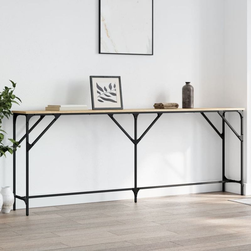 Casa si Gradina - Mobilier - Comode si corpuri - Console - Masuta consola, stejar sonoma, 200x29x75 cm, lemn prelucrat - Infinity.ro