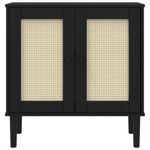 Casa si Gradina - Mobilier - Comode si corpuri - Comode - Servanta SENJA, aspect ratan negru, 80x35x80 cm, lemn masiv pin - Infinity.ro