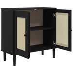 Casa si Gradina - Mobilier - Comode si corpuri - Comode - Servanta SENJA, aspect ratan negru, 80x35x80 cm, lemn masiv pin - Infinity.ro