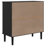Casa si Gradina - Mobilier - Comode si corpuri - Comode - Servanta SENJA, aspect ratan negru, 80x35x80 cm, lemn masiv pin - Infinity.ro