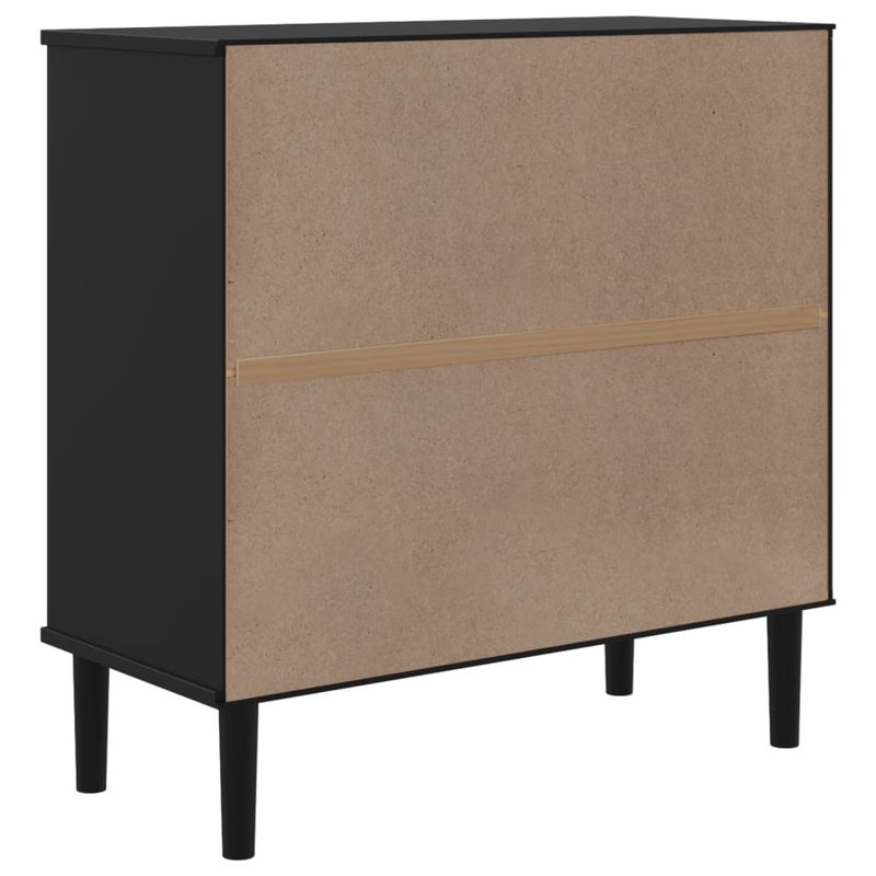Casa si Gradina - Mobilier - Comode si corpuri - Comode - Servanta SENJA, aspect ratan negru, 80x35x80 cm, lemn masiv pin - Infinity.ro