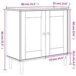 Casa si Gradina - Mobilier - Comode si corpuri - Comode - Servanta SENJA, aspect ratan negru, 80x35x80 cm, lemn masiv pin - Infinity.ro