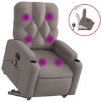 Ingrijire personala si Cosmetice - Sanatate si wellness - Articole wellness - Fotolii de masaj - Fotoliu rabatabil de masaj cu ridicare, gri taupe, textil - Infinity.ro