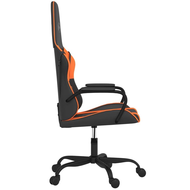 PC, gaming si accesorii - Gaming - Accesorii gaming - Scaune gaming - Scaun de gaming de masaj, negru si portocaliu, piele ecologica - Infinity.ro
