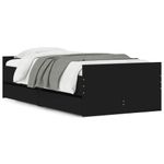 Casa si Gradina - Mobilier - Paturi si accesorii - Paturi - Cadru de pat cu sertare, negru, 100x200 cm - Infinity.ro