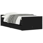 Casa si Gradina - Mobilier - Paturi si accesorii - Paturi - Cadru de pat cu sertare, negru, 100x200 cm - Infinity.ro