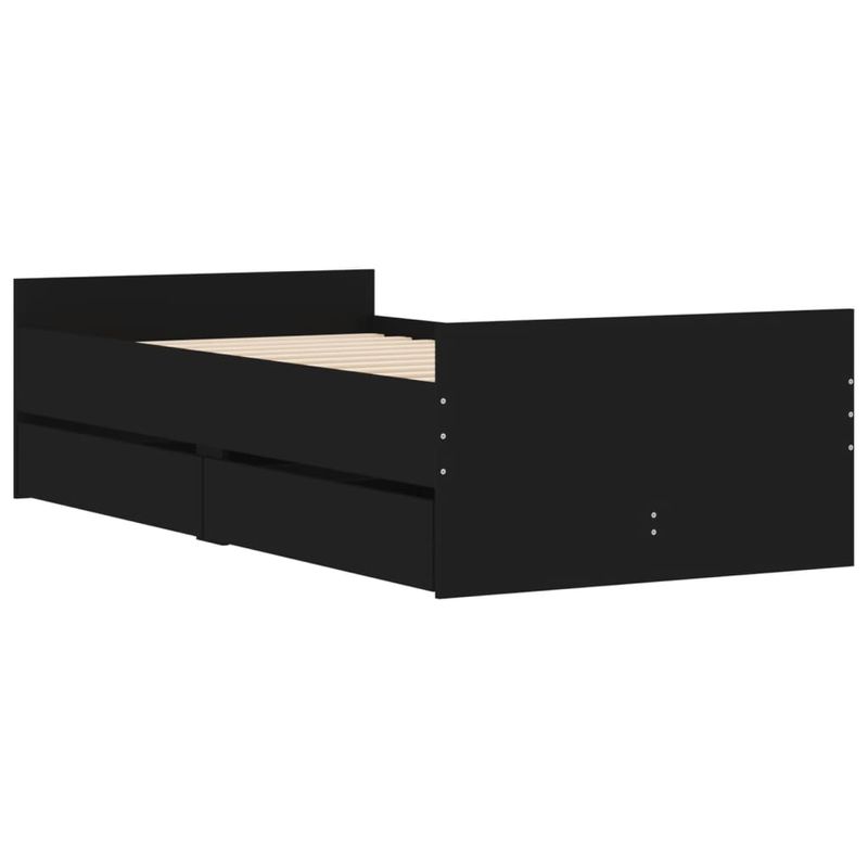 Casa si Gradina - Mobilier - Paturi si accesorii - Paturi - Cadru de pat cu sertare, negru, 100x200 cm - Infinity.ro