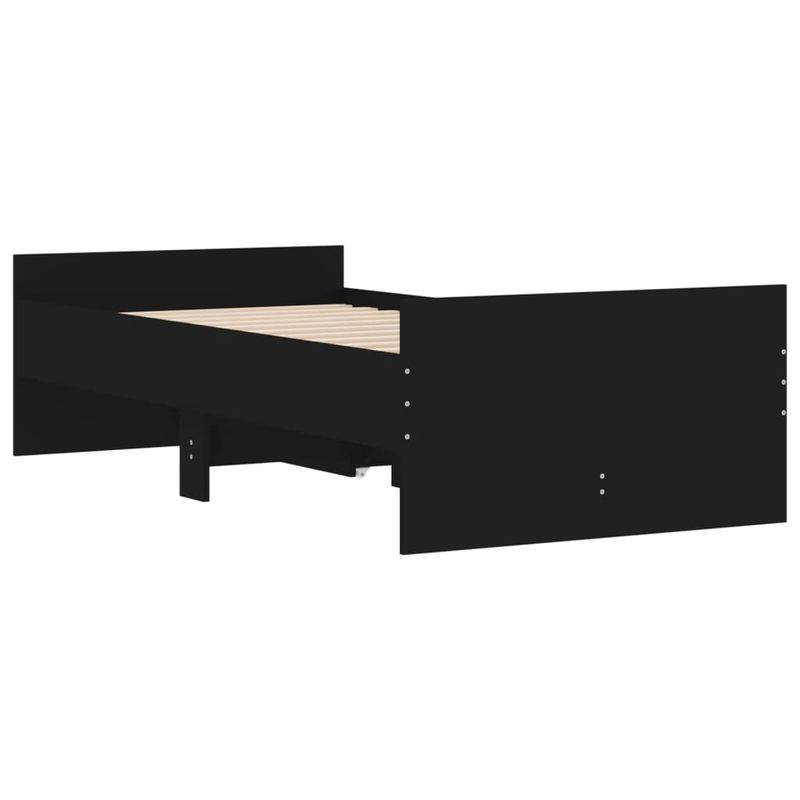 Casa si Gradina - Mobilier - Paturi si accesorii - Paturi - Cadru de pat cu sertare, negru, 100x200 cm - Infinity.ro