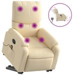 Ingrijire personala si Cosmetice - Sanatate si wellness - Articole wellness - Fotolii de masaj - Fotoliu electric de masaj rabatabil cu ridicare, crem, textil - Infinity.ro