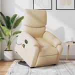 Ingrijire personala si Cosmetice - Sanatate si wellness - Articole wellness - Fotolii de masaj - Fotoliu electric de masaj rabatabil cu ridicare, crem, textil - Infinity.ro