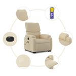Ingrijire personala si Cosmetice - Sanatate si wellness - Articole wellness - Fotolii de masaj - Fotoliu electric de masaj rabatabil cu ridicare, crem, textil - Infinity.ro