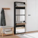 Casa si Gradina - Mobilier - Organizare si depozitare - Organizator incaltaminte - Pantofar cu oglinda, 5 niveluri, negru, 63x17x169,5 cm - Infinity.ro