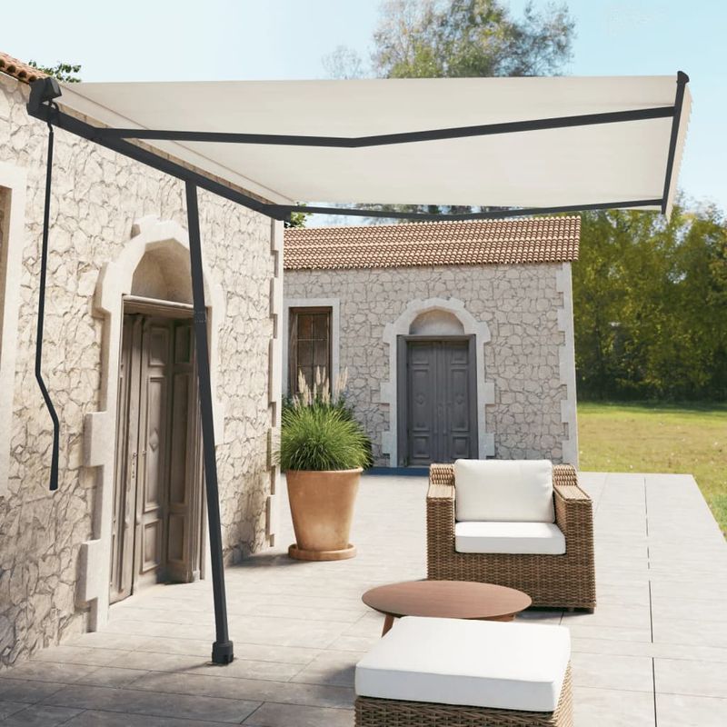 Casa si Gradina - Gradina si terasa - Umbrele si pavilioane - Umbrele - Set stalp pentru copertina, antracit, 300x245 cm, fier - Infinity.ro