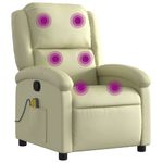 Ingrijire personala si Cosmetice - Sanatate si wellness - Articole wellness - Fotolii de masaj - Fotoliu de masaj rabatabil, crem, piele naturala - Infinity.ro