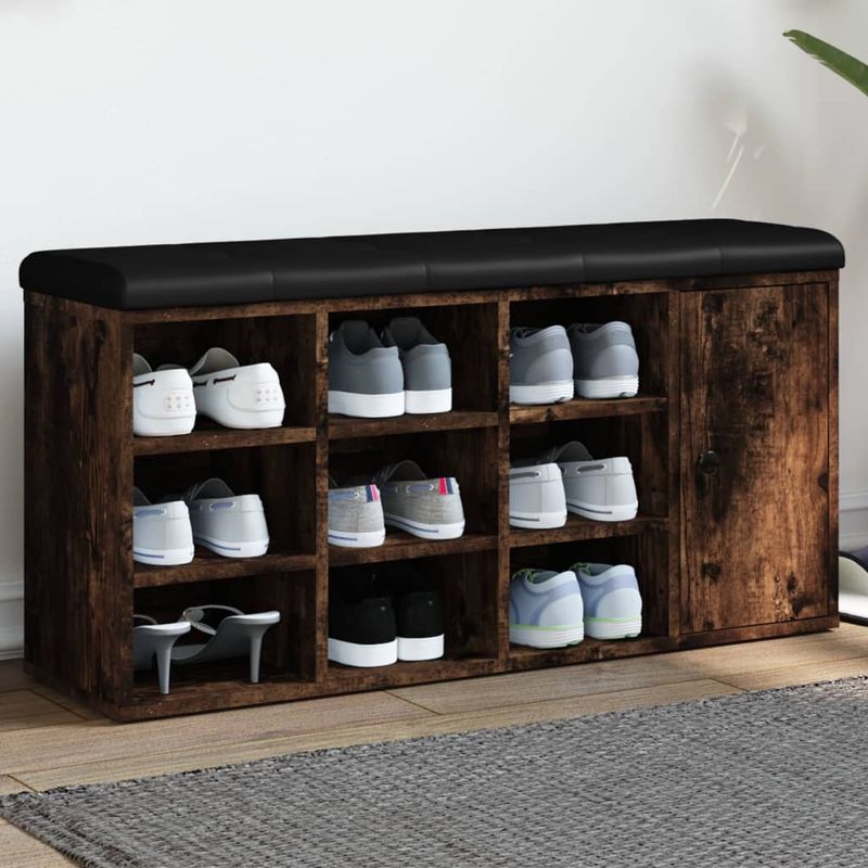 Casa si Gradina - Mobilier - Organizare si depozitare - Bancute - Banca de pantofi, stejar fumuriu, 102x32x50 cm, lemn prelucrat, - Infinity.ro