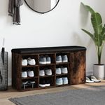 Casa si Gradina - Mobilier - Organizare si depozitare - Bancute - Banca de pantofi, stejar fumuriu, 102x32x50 cm, lemn prelucrat, - Infinity.ro