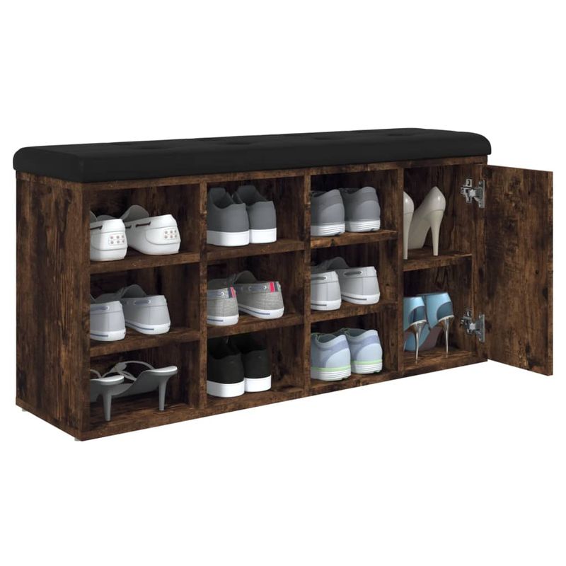 Casa si Gradina - Mobilier - Organizare si depozitare - Bancute - Banca de pantofi, stejar fumuriu, 102x32x50 cm, lemn prelucrat, - Infinity.ro