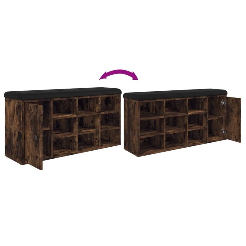 Casa si Gradina - Mobilier - Organizare si depozitare - Bancute - Banca de pantofi, stejar fumuriu, 102x32x50 cm, lemn prelucrat, - Infinity.ro