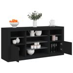 Casa si Gradina - Mobilier - Comode si corpuri - Comode - Servanta cu lumini LED, negru, 142,5x37x67 cm - Infinity.ro