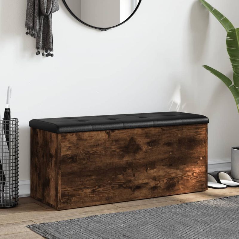 Casa si Gradina - Mobilier - Canapele si coltare - Banchete - Banca de depozitare, stejar fumuriu, 102x42x45cm lemn prelucrat - Infinity.ro