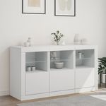 Casa si Gradina - Mobilier - Comode si corpuri - Comode - Servanta cu lumini LED, alb, 123x37x67 cm - Infinity.ro