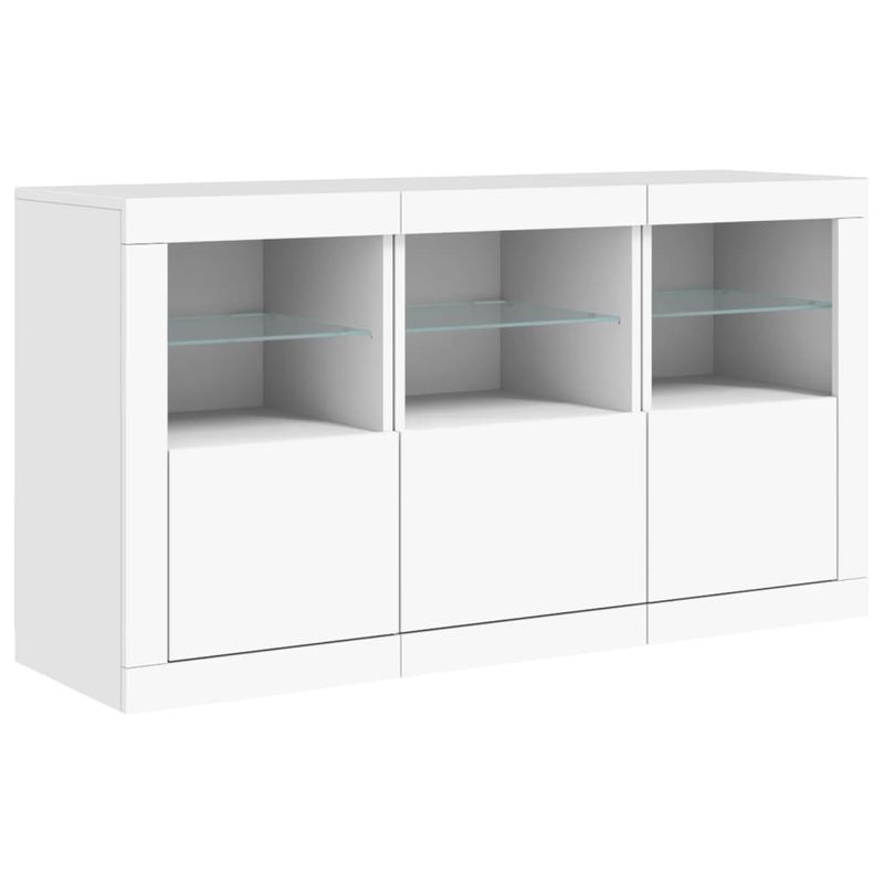 Casa si Gradina - Mobilier - Comode si corpuri - Comode - Servanta cu lumini LED, alb, 123x37x67 cm - Infinity.ro