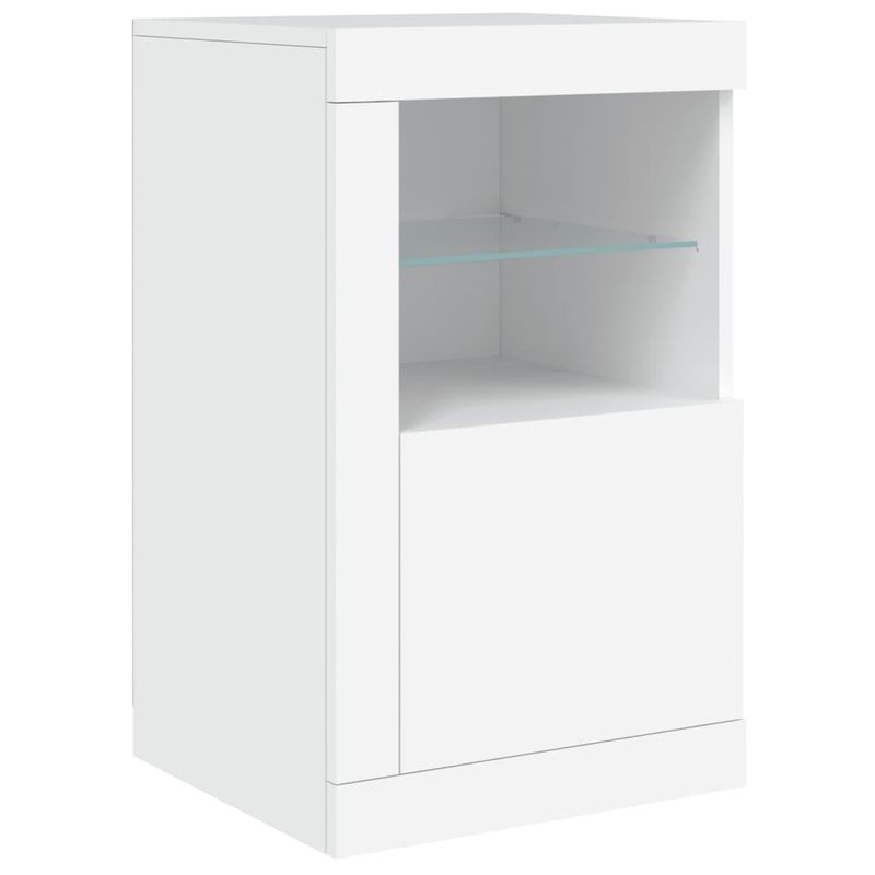 Casa si Gradina - Mobilier - Comode si corpuri - Comode - Servanta cu lumini LED, alb, 123x37x67 cm - Infinity.ro