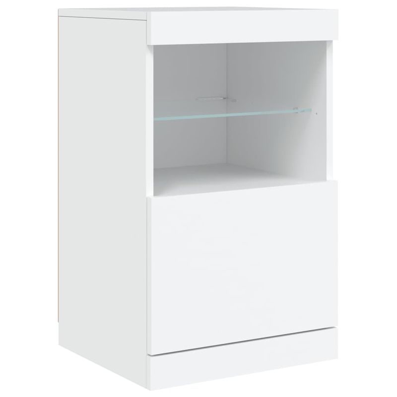 Casa si Gradina - Mobilier - Comode si corpuri - Comode - Servanta cu lumini LED, alb, 123x37x67 cm - Infinity.ro