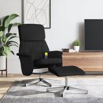 Casa si Gradina - Mobilier - Scaune si fotolii - Fotolii - Fotoliu rabatabil cu taburet, negru, material textil - Infinity.ro