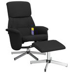 Casa si Gradina - Mobilier - Scaune si fotolii - Fotolii - Fotoliu rabatabil cu taburet, negru, material textil - Infinity.ro