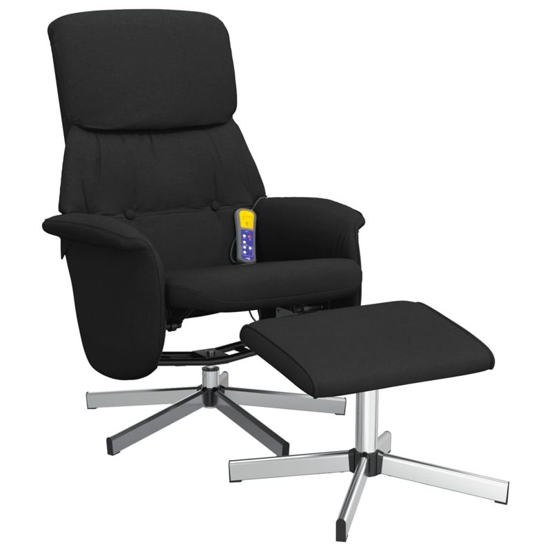 Casa si Gradina - Mobilier - Scaune si fotolii - Fotolii - Fotoliu rabatabil cu taburet, negru, material textil - Infinity.ro
