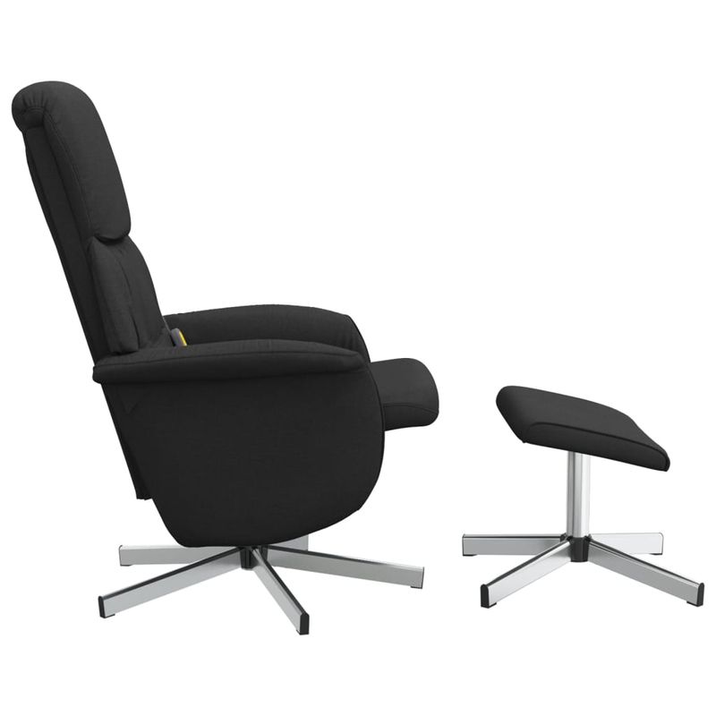 Casa si Gradina - Mobilier - Scaune si fotolii - Fotolii - Fotoliu rabatabil cu taburet, negru, material textil - Infinity.ro
