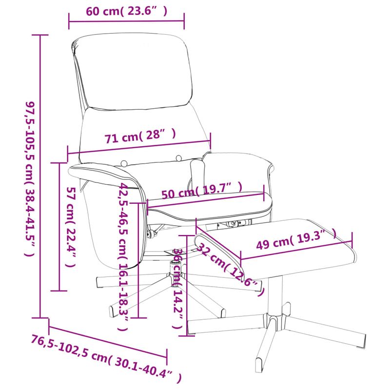 Casa si Gradina - Mobilier - Scaune si fotolii - Fotolii - Fotoliu rabatabil cu taburet, negru, material textil - Infinity.ro