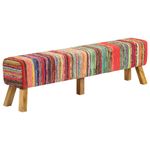 Casa si Gradina - Mobilier - Canapele si coltare - Banchete - Banca, multicolor, 160 cm, tesatura chindi si lemn masiv mango - Infinity.ro