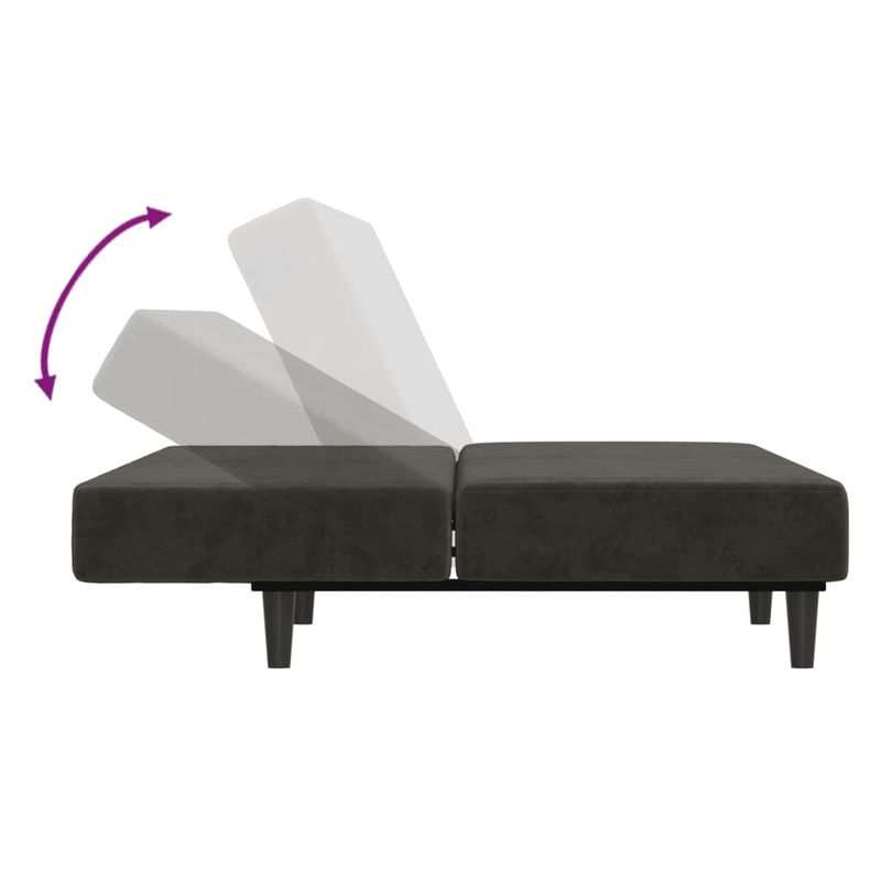 Casa si Gradina - Mobilier - Canapele si coltare - Canapele - Canapea extensibila cu 2 locuri, gri inchis, catifea - Infinity.ro