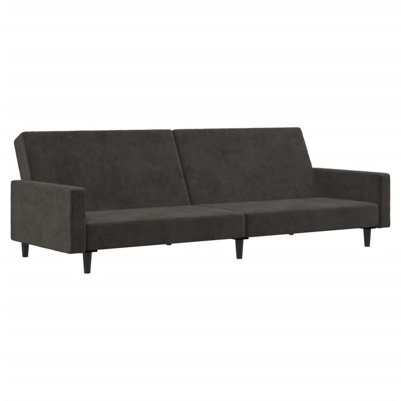 Casa si Gradina - Mobilier - Canapele si coltare - Canapele - Canapea extensibila cu 2 locuri, gri inchis, catifea - Infinity.ro