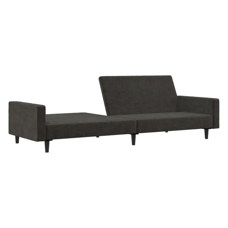 Casa si Gradina - Mobilier - Canapele si coltare - Canapele - Canapea extensibila cu 2 locuri, gri inchis, catifea - Infinity.ro