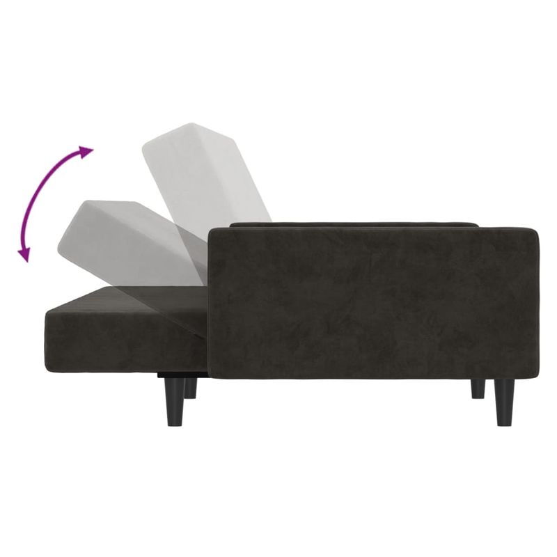 Casa si Gradina - Mobilier - Canapele si coltare - Canapele - Canapea extensibila cu 2 locuri, gri inchis, catifea - Infinity.ro
