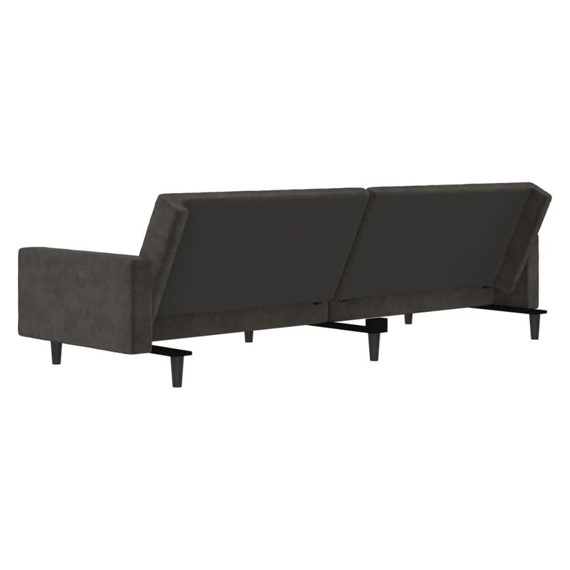Casa si Gradina - Mobilier - Canapele si coltare - Canapele - Canapea extensibila cu 2 locuri, gri inchis, catifea - Infinity.ro
