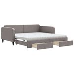 Casa si Gradina - Mobilier - Paturi si accesorii - Paturi - Pat de zi cu extensie si sertare, gri taupe, 100x200 cm, textil - Infinity.ro