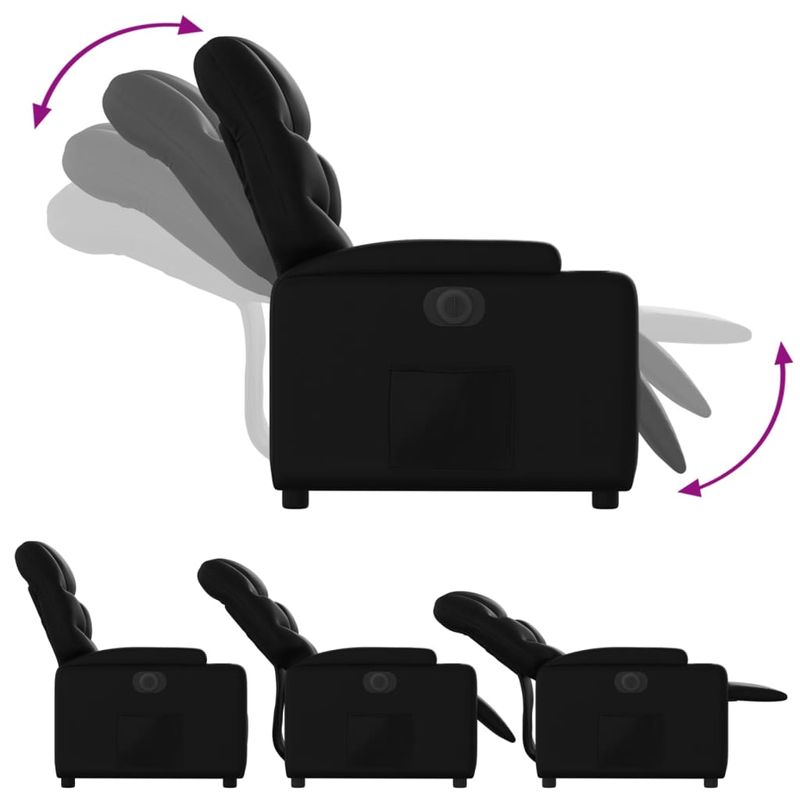 Casa si Gradina - Mobilier - Scaune si fotolii - Fotolii - Fotoliu rabatabil electric, negru, piele ecologica - Infinity.ro